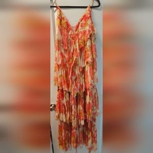 Free People chiffon, layered, maxi dress. NWT XS